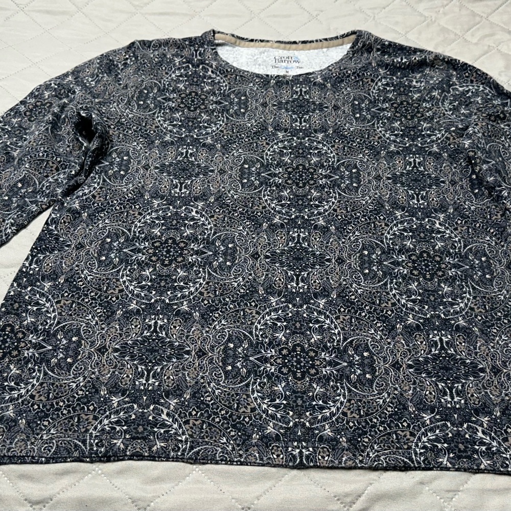 Croft & Barrow Black and White Patterned Top